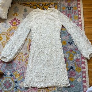Anthropologie Beaded little white wedding dress